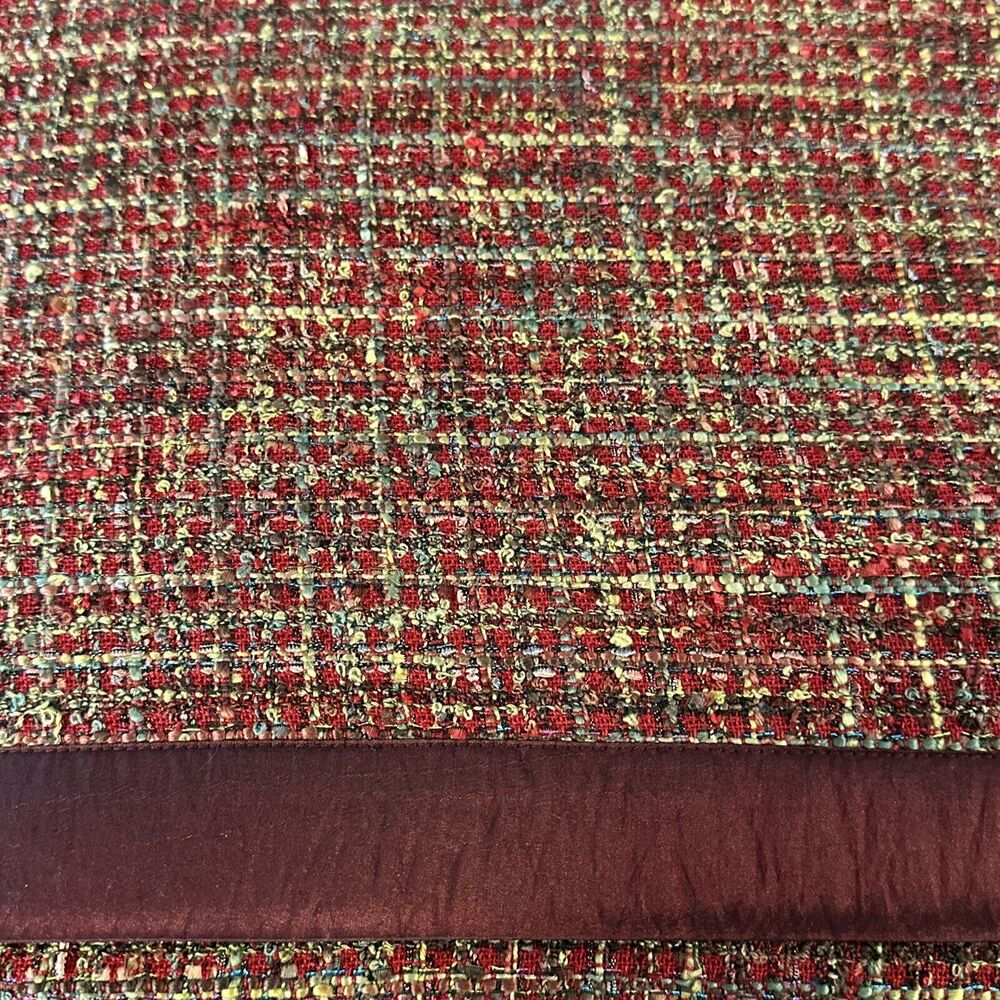 Noble Excellence Tapestry Throw Boucle Maroon Red 50”x60” Reversible Tweed‎ - Picture 6 of 6